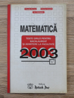 Claudia Borcea, Clarisa Cavachi, Ion Otarasanu - Matematica. Teste grila pentru bacalaureat si admitere la facultate 2003