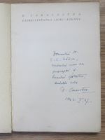Dumitru Caracostea - Expresivitatea limbii romane (cu autograful autorului)
