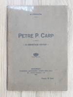 Hyperion - Petre P. Carp. O cercetare critica (1915)