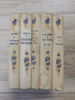 Francois Fenelon, Pascal, Moliere, Saint Simon, Alfred de Musset - L'education des filles. Pensees. Le medecin malgre lui.Louis XIV et la cour. Les nuits rolla (5 volume, 1897) 