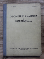 I. Filimon, I. Sager - Geometrie analitica si diferentiala