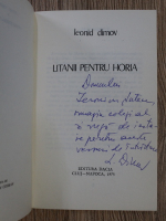 Leonid Dimov - Litanii pentru Horia (cu autograful autorului)