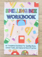 Spelling bee workbook. 50 templated sections for spelling bees, school test and general word practice