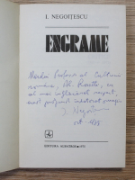 Ion Negoitescu - Engrame (cu autograful autorului pentru Alexandru Rosetti)