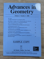 Advances in geometry. Volumul 1, Nr 1, 2001
