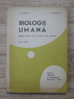 V. Sahleanu, I. C. Voiculescu - Biologie umana. Manual pentru anul IV liceu, clase speciale