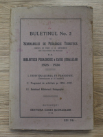 Buletinul No. 2 al Seminarului de pedagogie teoretica si al Bibliotecii pedagogice a Casei Scoalelor (1926)