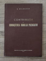 G. Beldescu - Contributii la cunoasterea numelui predicativ