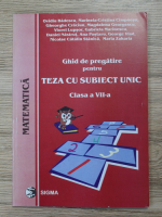 Ovidiu Badescu - Matematica. Ghid de pregatire pentru teza cu subiect unic, clasa a VII-a