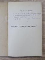 Raul Teodorescu - Aristotel ca teoretician estetic (1938, cu autograful autorului)