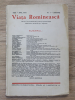 Revista Viata Romaneasca, Anul XXXI, Nr. 1, 1939