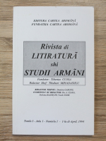 Rivista di litiratura shi studii armani, Anul 1, Nr. 1, aprilie 1994