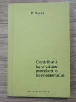 E. Balas - Contributii la o critica marxista a keynesismului