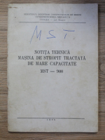Notita tehnica. Masina de stropit tractata, de mare capacitate, MST 900