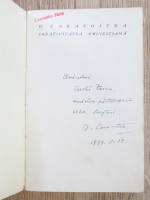 D. Caracostea - Creativitatea eminesciana (1943, cu autograful autorului)
