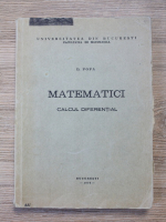 Dan Popa - Matematici. Calcul diferential