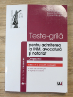 Veronica Stoica - Teste grila pentru admiterea la INM, avocatura si notariat. Drept civil (editia a V-a)