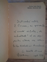 Anticariat: Cristian Tudor Popescu - Vremea manzului sec (cu autograful autorului pentru Zigu Ornea)