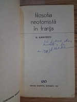 Anticariat: G. Vladutescu - Filosofia neotomista in Franta (cu autograful autorului pentru Zigu Ornea)