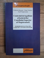 Anticariat: Gabriela Bogasiu - Controlul de legalitate al hotararilor Consiliului Superior al Magistraturii. Jurisprudenta Inaltei Curti de Casatie si Justitie