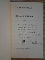 Anticariat: Romulus Rusan - Roua si bruma (cu autograful autorului pentru Zigu Ornea)