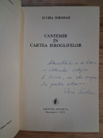 Anticariat: Elvira Sorohan - Cantemir in cartea hieroglifelor (cu autograful autorului pentru Zigu Ornea)