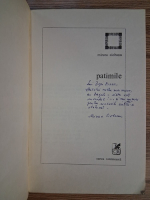 Mircea Ciobanu - Patimile (cu autograful autorului pentru Zigu Ornea)