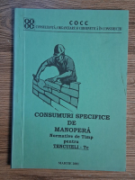 Anticariat: Consumuri specifice de manopera. Normative de timp pentru tencuieli-Tc