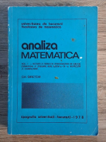 Anticariat: Gh. Siretchi - Analiza matematica (volumul 1, editia a IV-a)