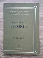 Studii si articole de istorie, XLIII-XLIV, 1981