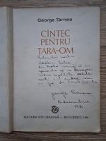 George Tarnea - Cantec pentru Tara-Om (cu autograful autorului, lipsa coperta)