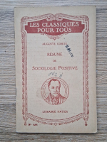 Auguste Comte - Redume de sociologie positive 
