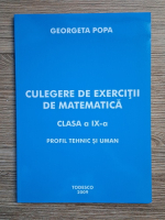 Georgeta Popa - Culegere de exercitii de matematica. Clasa a IX-a profil tehnic si uman