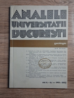 Analele Universitatii Bucuresti. Geologie. Anii XL-XLI, 1991-1992