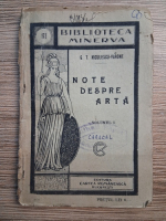 Anticariat: G. T. Niculescu Varone - Note despre arta (1924)