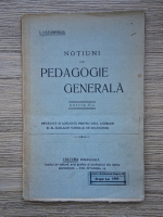 I. Gavanescul - Notiuni de pedagogie generala (1927-1928)