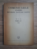 Comunicarile Academiei Republicii Populare Romine, nr. 11-12, tomul IV, 1954