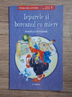 Iepurele si borcanul cu miere. Poveste cu pictograme. Citesc cu ajutor, nivel 1