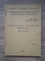 Laurentiu Filipescu, Mihaela M. Ceausescu - Tehnologia sarurilor minerale. Indrumar de laborator