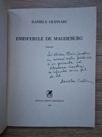 Daniela Crasnaru - Emisferele de Magdeburg (cu autograful autorului)
