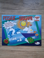 Peisaje-origami. Coloram, lipim si indoim