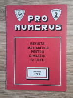 Pro numerus. Revista matematica pentru gimnaziu si liceu, numarul 2, ianuarie 1996