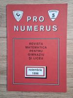 Pro numerus. Revista matematica pentru gimnaziu si liceu, numarul 5, noiembrie 1996