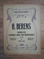G. A. Glossner - H. Berens. Neueste schule der gelaufigkeit. School of velocity, op. 61, volumul 3. Piano solo (nr. 3070, partituri, 1919)
