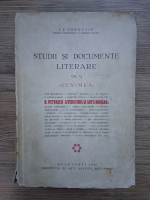 I. E. Toroutiu - Studii si documente literare (volumul 6, 1939)