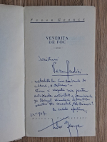 Tudor George - Veverita de foc (cu autograful autorului)