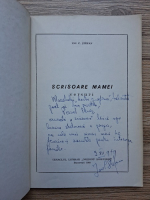 Ion C. Stefan - Scrisoare mamei (cu autograful autorului)