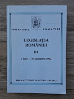Legislatia romaniei, 1 iulie-30 septembrie 1992 (volumul 3)