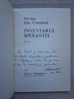 Nicolae Dan Fruntelata - Inventarul sperantei (cu autograful autorului)