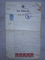 Act notarial autentic cu timbre fiscale (Deva, 1938)